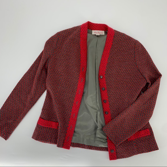 Vintage Anne Fogarty Polka Dot Dress Jacket Set M - Picture 6 of 8